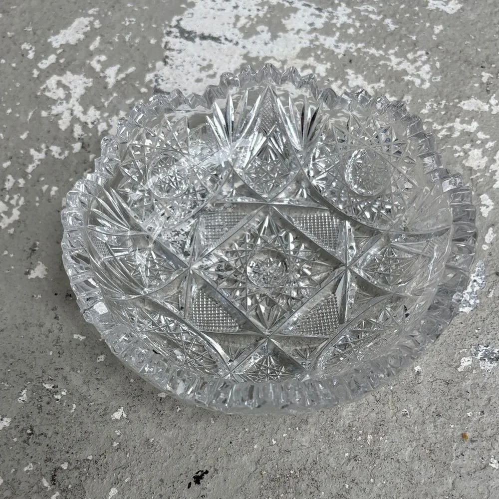 American brilliant cut crystal candy dish